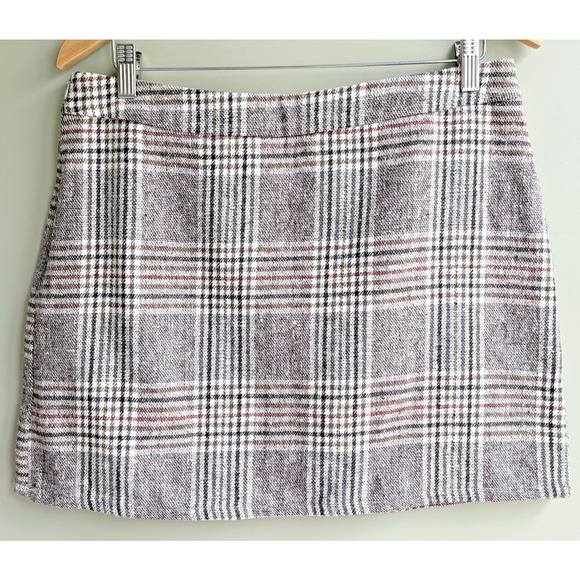 Glen Plaid Mini Skirt Size 10/12 Preppy Academia Y2K | Side Zipper Retro School - Picture 1 of 10